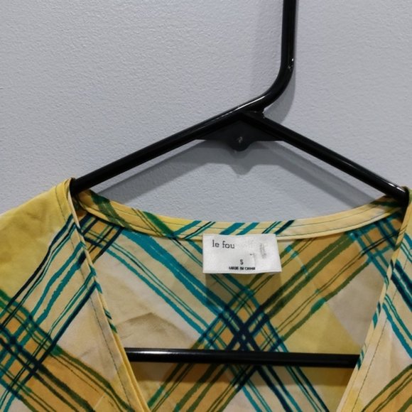 Aritzia Le Fou Wilfred Jazz Peplum Blouse Firefly Teal Silk Size Small - Picture 2 of 9